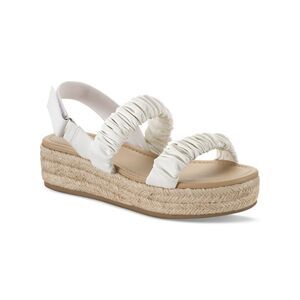 SUN STONE Womens White 1-1/2" Platform Dovee Toe Wedge Slingback Sandal 10 M